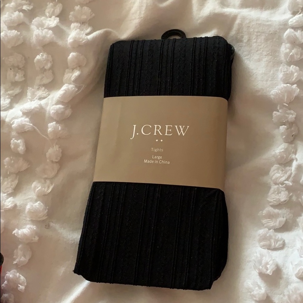 NWT J Crew black tights in size L